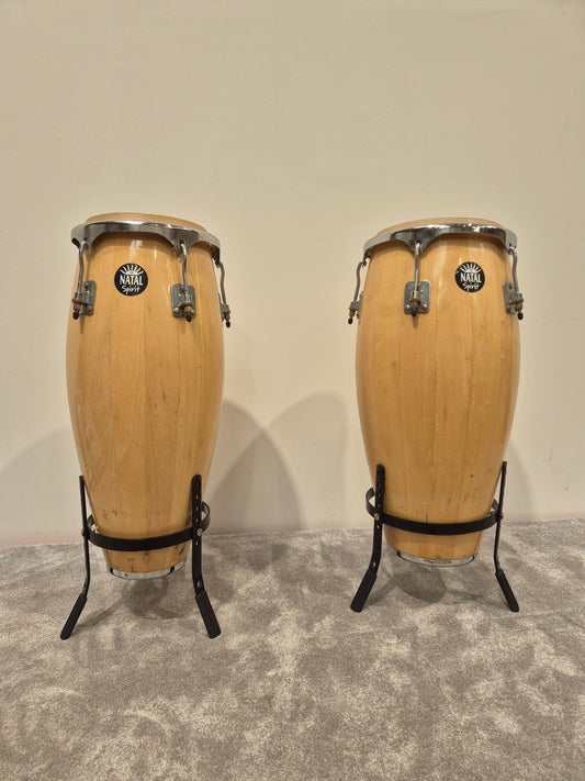 Natal Fuego Congas Natural - 12 and 13inch w/ Stands