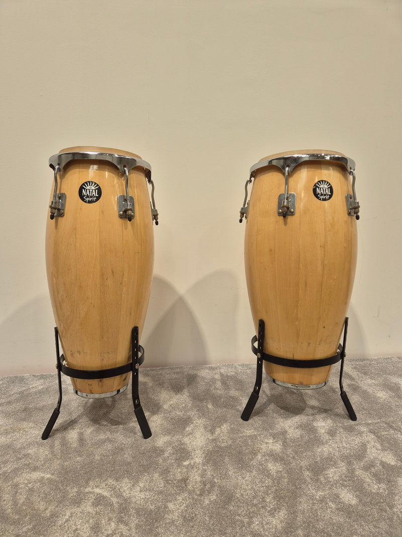 Natal Fuego Congas Natural - 12 and 13inch w/ Stands - Image 1