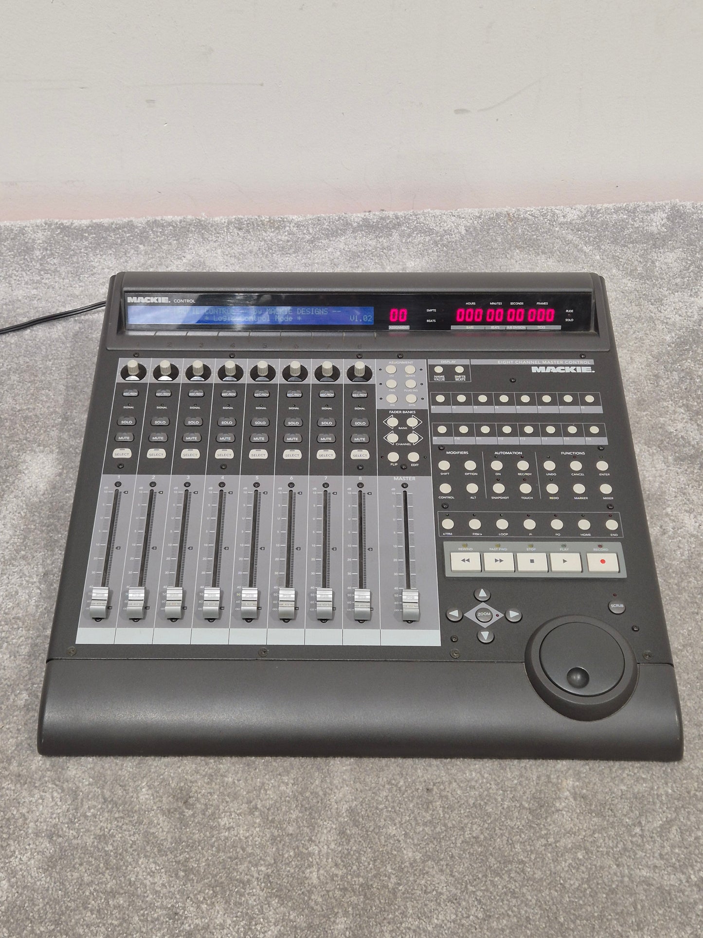 Mackie Eight Channel Master Control - Studio Mixer - Excellent w/ Power Supply & Cables