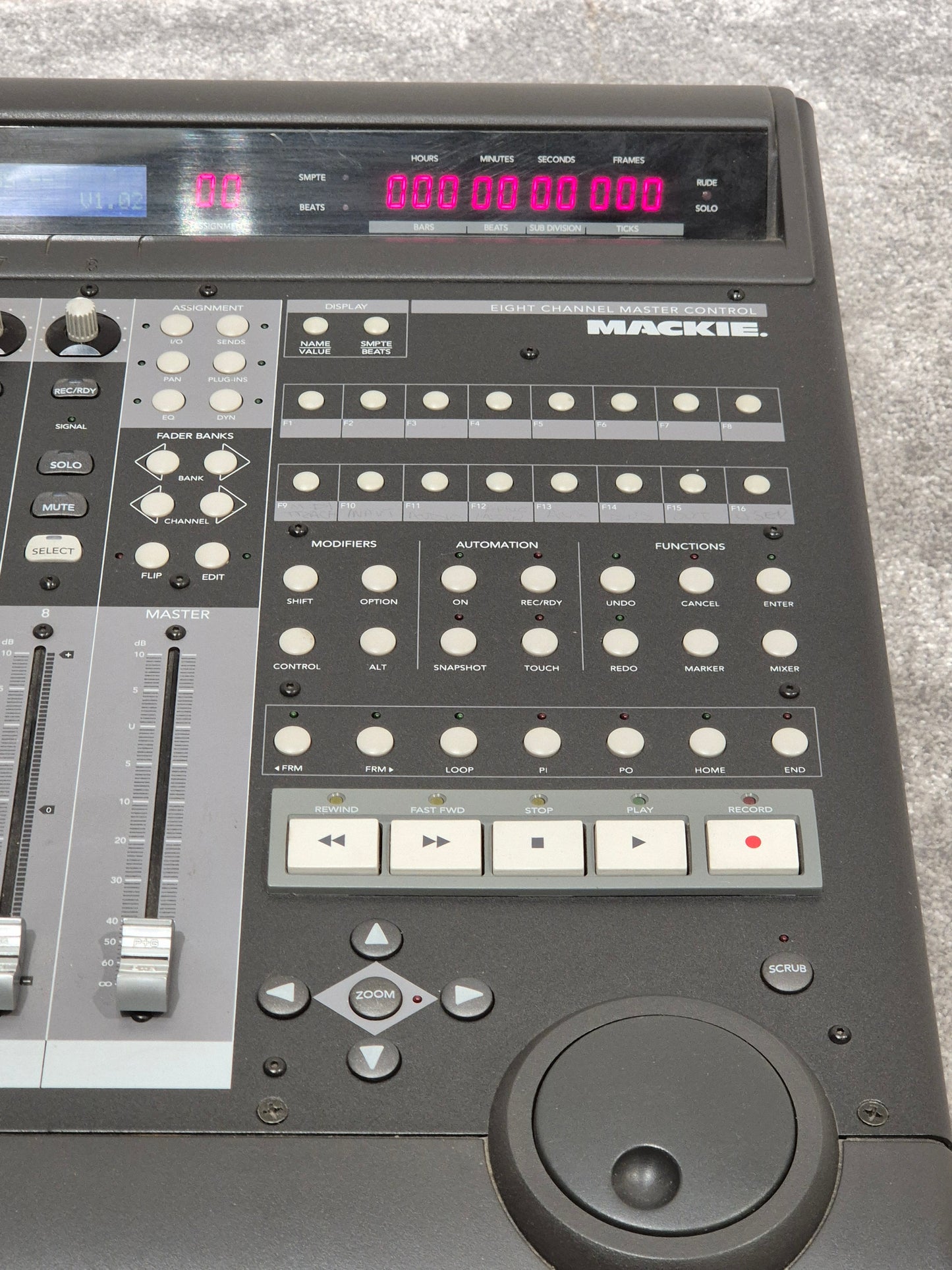 Mackie Eight Channel Master Control - Studio Mixer - Excellent w/ Power Supply & Cables