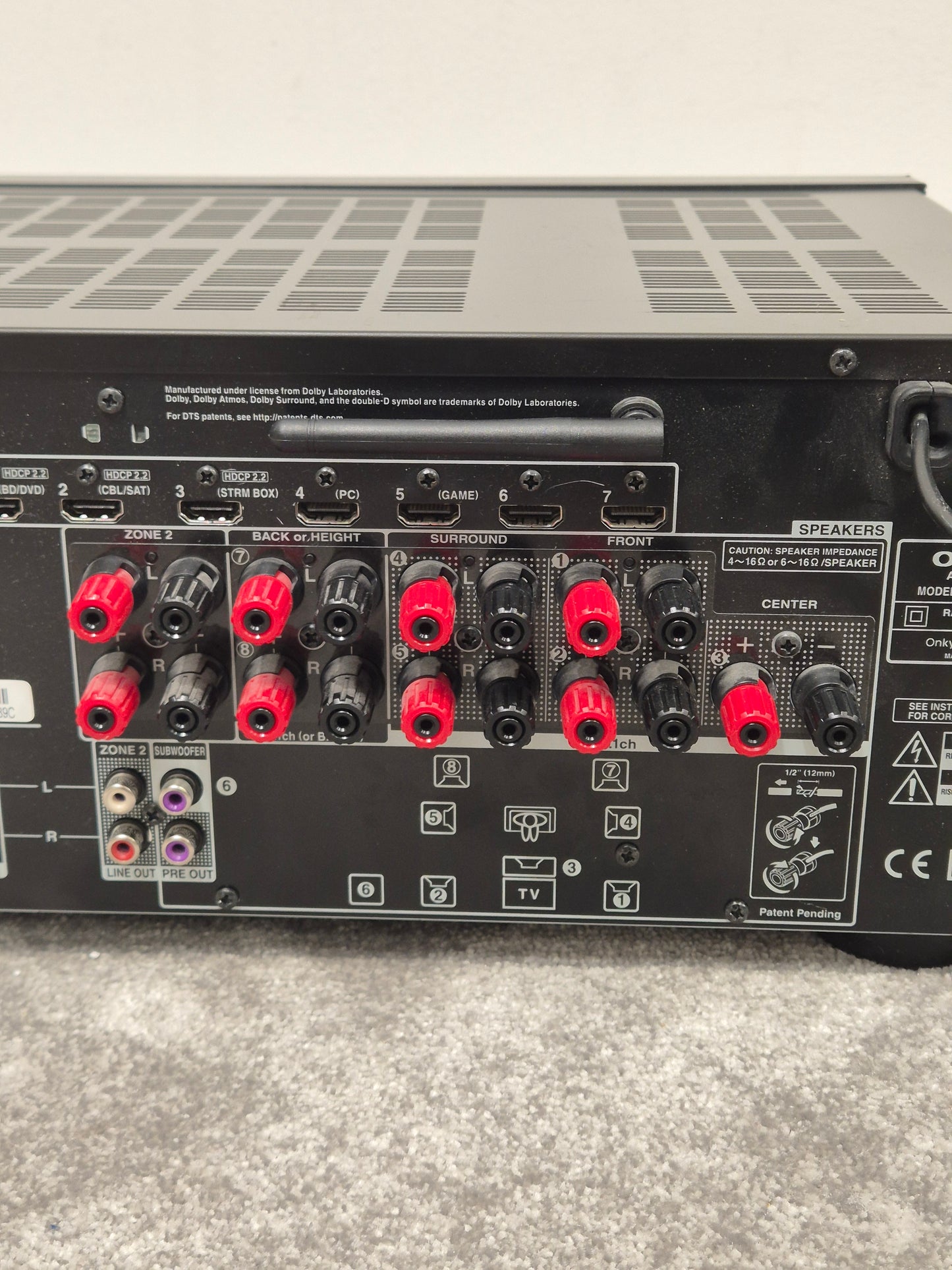Onkyo TX-NR646 - 7.2-Channel AV Receiver - Very Good