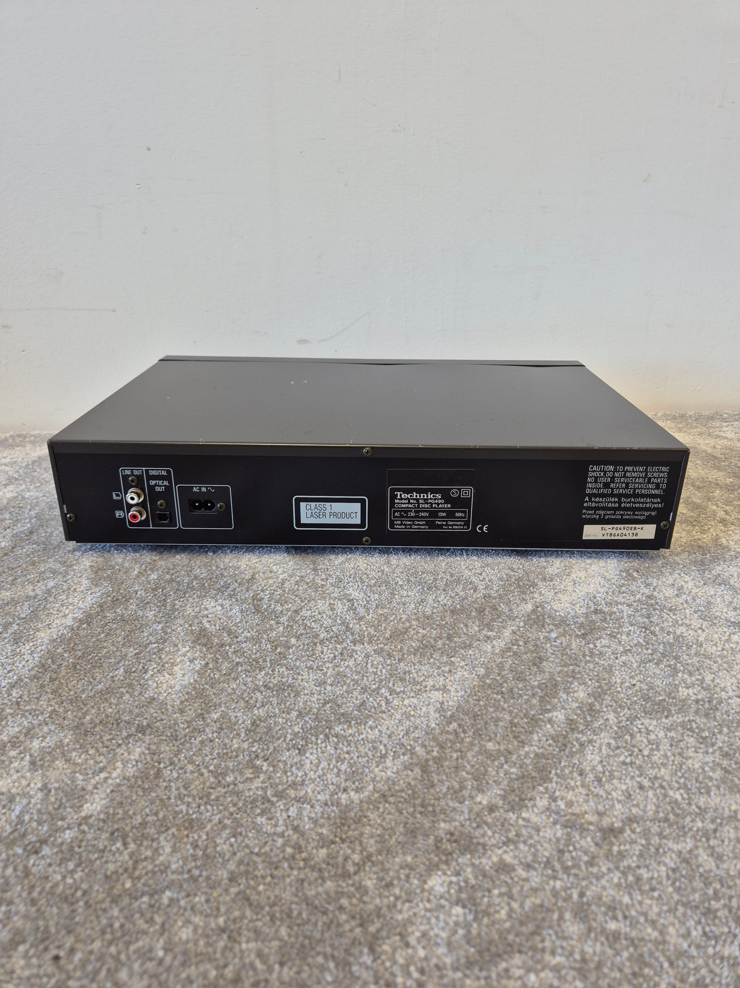 Technics SL-PG490 - Stereo Hi-Fi CD Player - Black