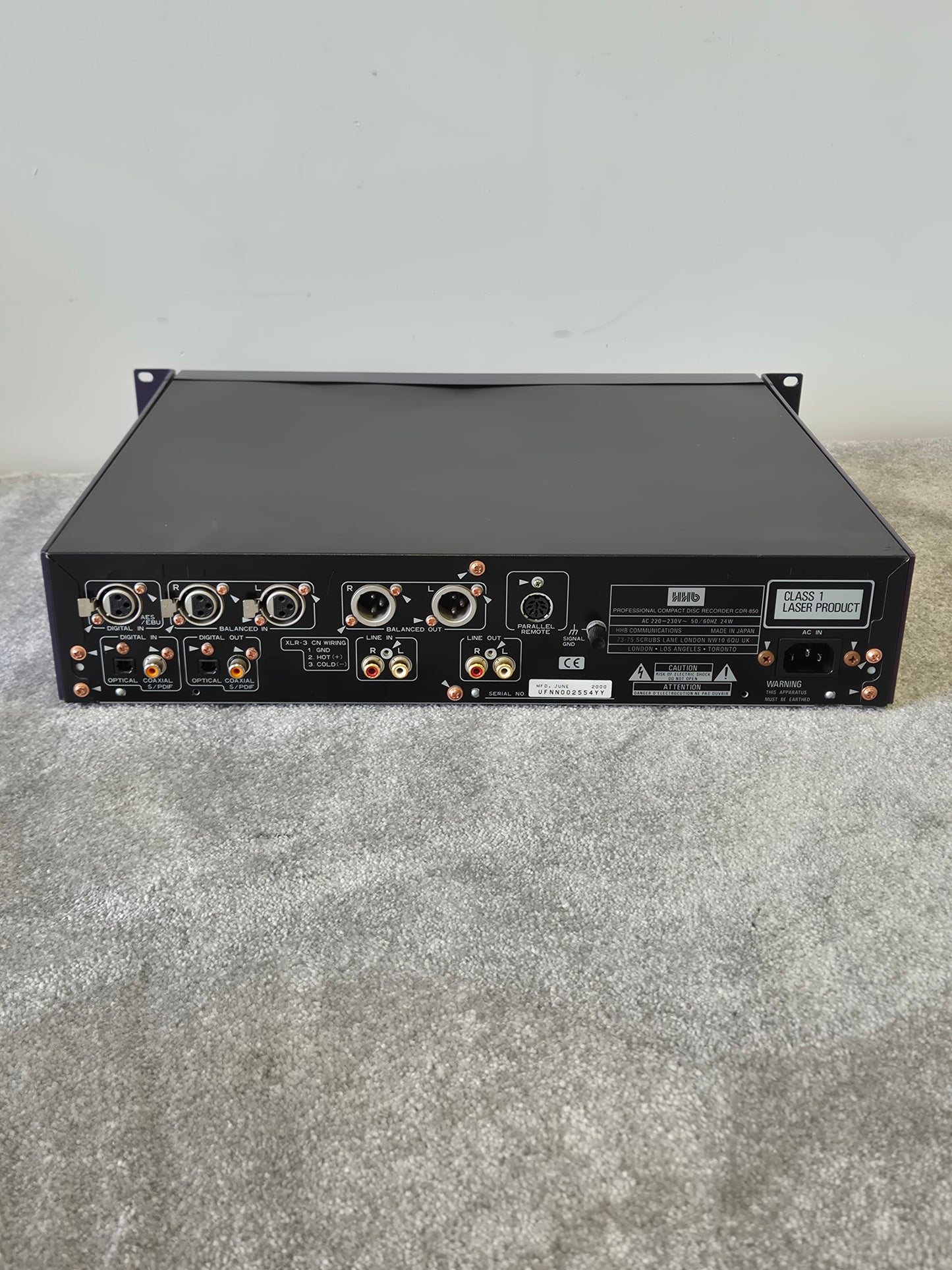 HHB CDR-850 - Professional Compact Disc Recorder and Player (Spares or Repairs)