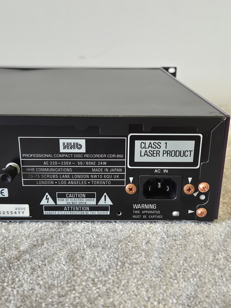 HHB CDR-850 - Professional Compact Disc Recorder and Player (Spares or Repairs) - Image 10