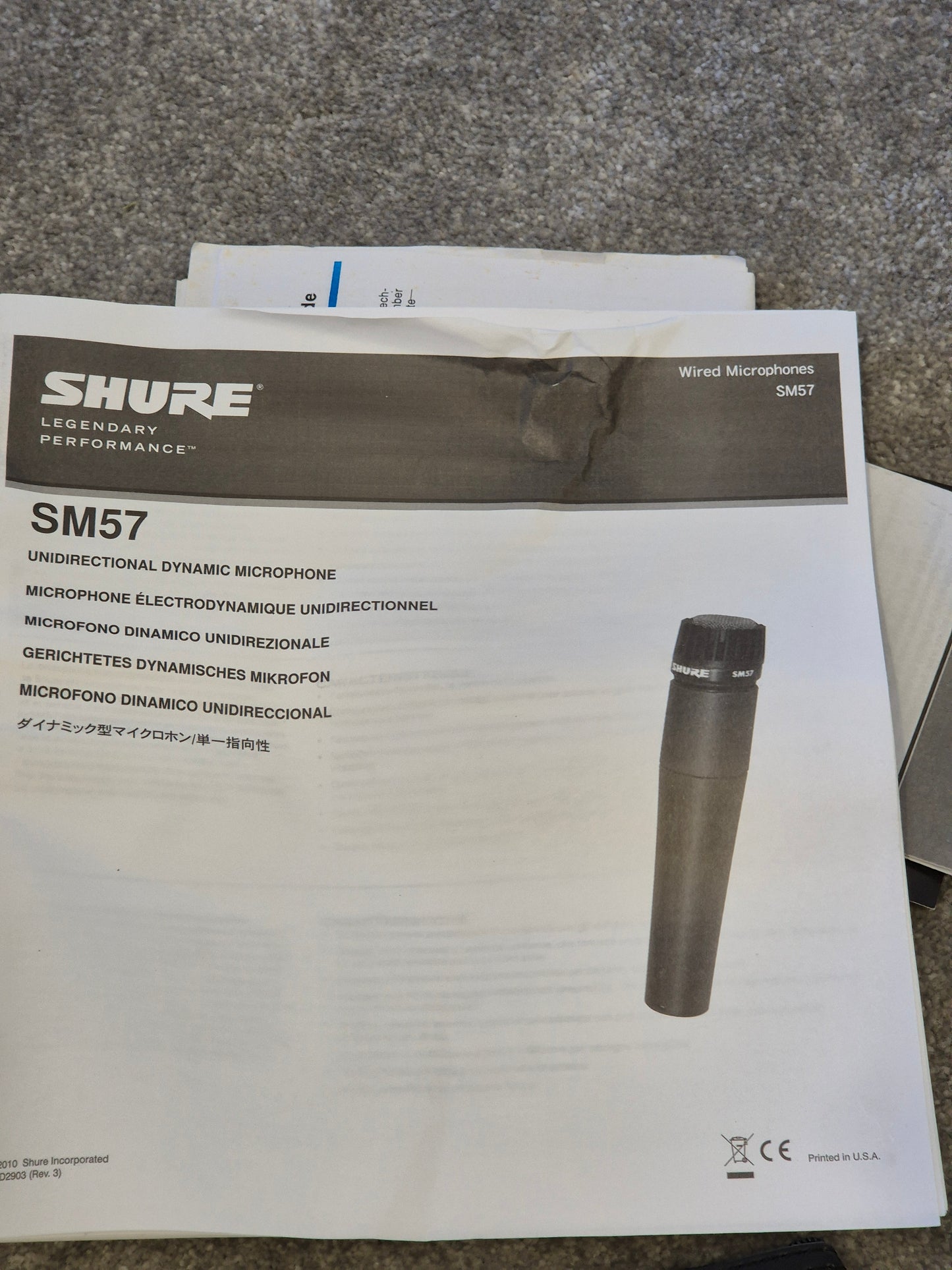 Shure SM57 Dynamic Instrument Microphone w/ Original Box - Very Good Condition