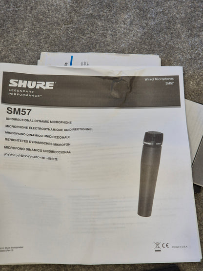Shure SM57 Dynamic Instrument Microphone w/ Original Box - Very Good Condition