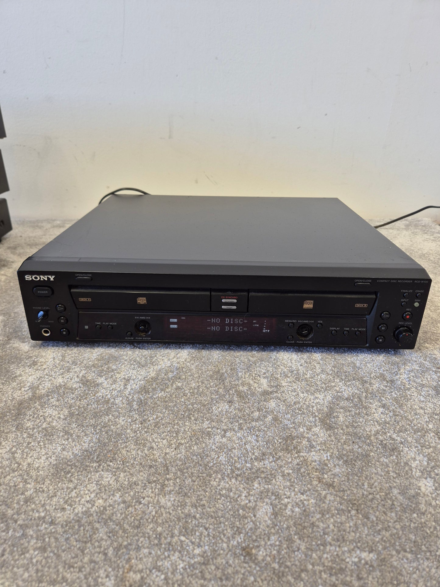 Sony RCD-W100 Dual CD Recorder – Spares or Repairs