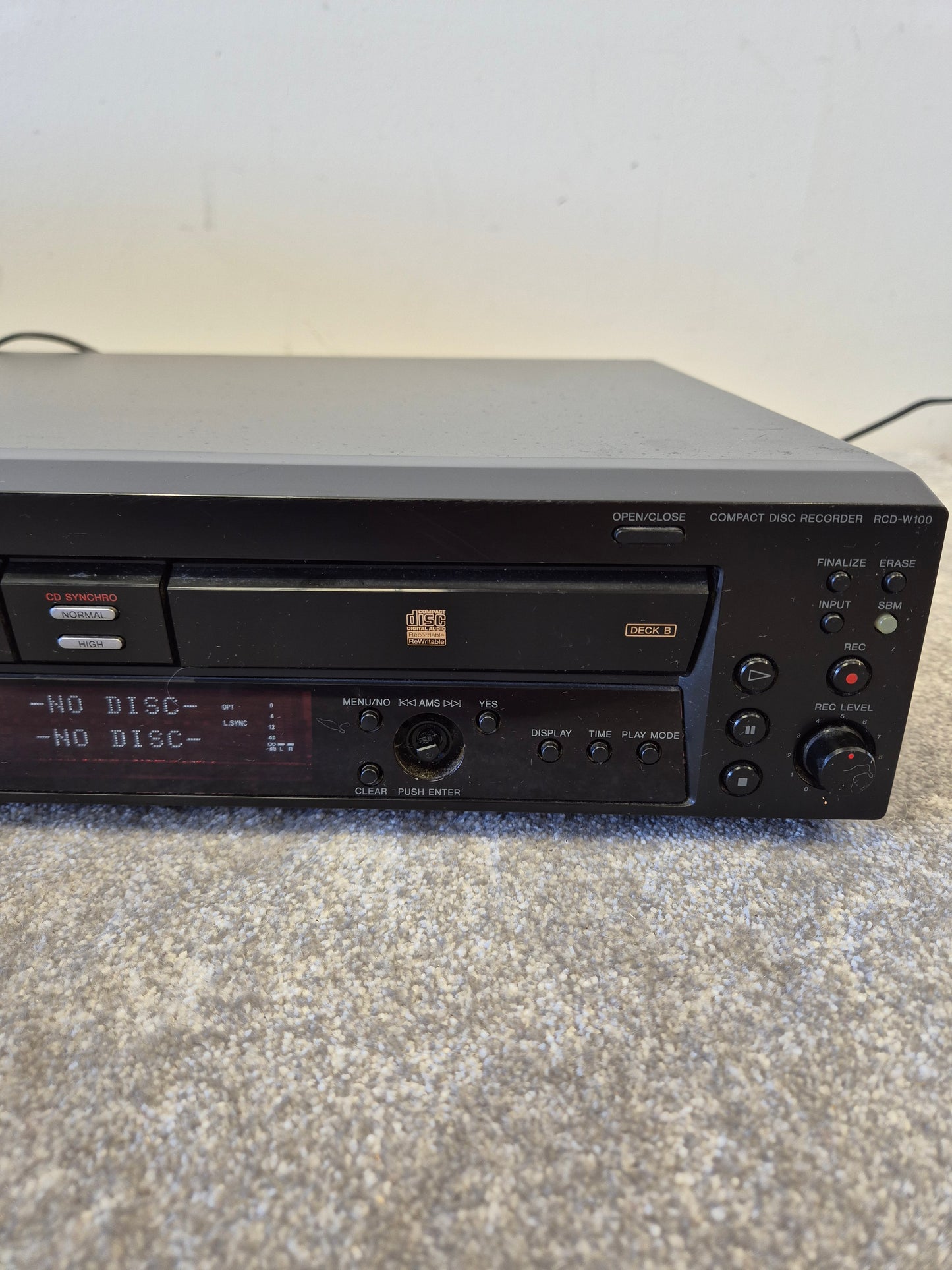 Sony RCD-W100 Dual CD Recorder – Spares or Repairs