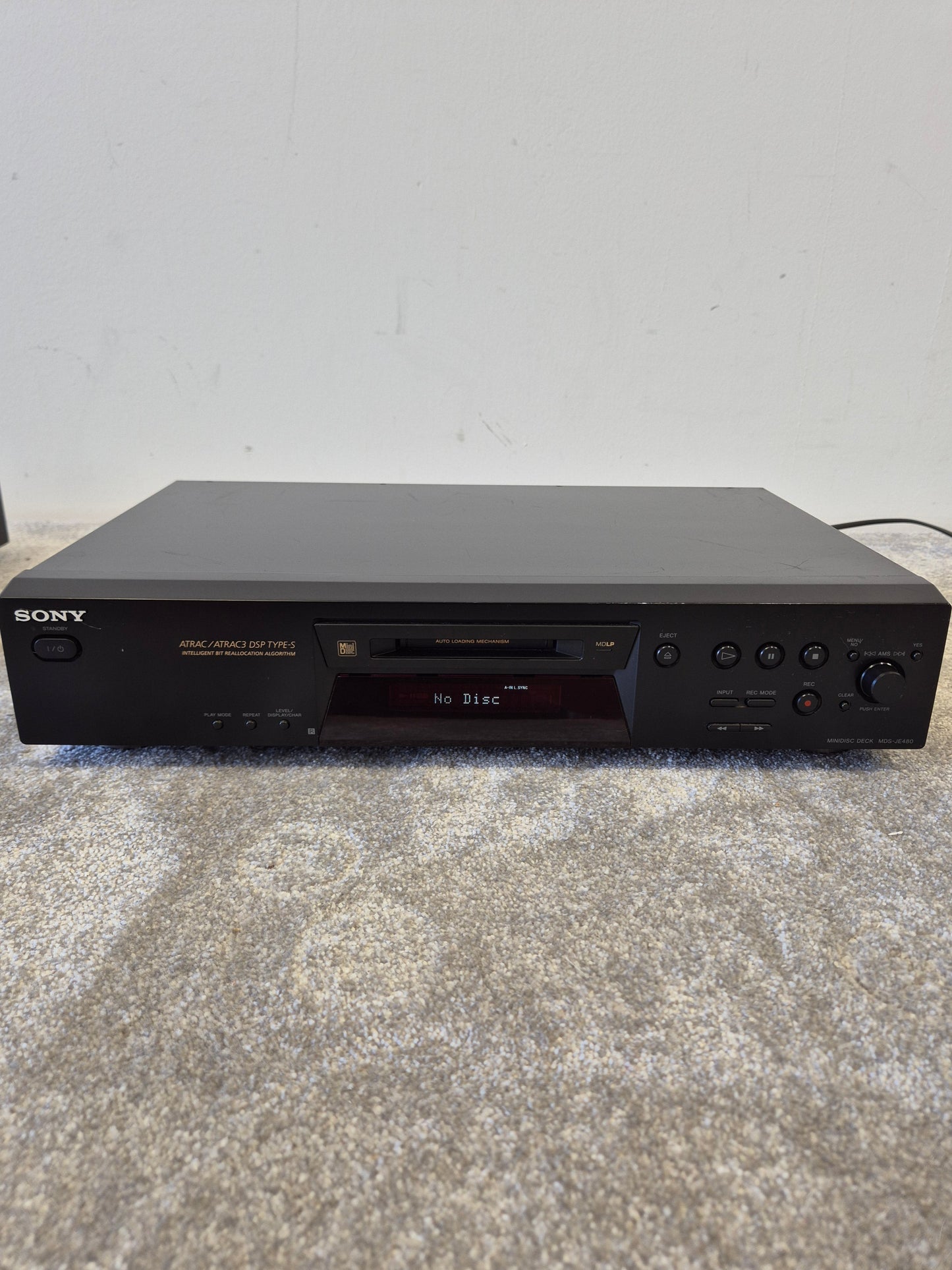 Sony Minidisc Deck MDS-JE480 MDLP Long Play Support - Very Good