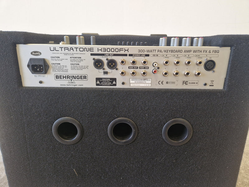 Behringer Ultratone K3000FX – 300W 4-Channel Keyboard/PA Amp with FX & Feedback Detection – Very Good - Image 3