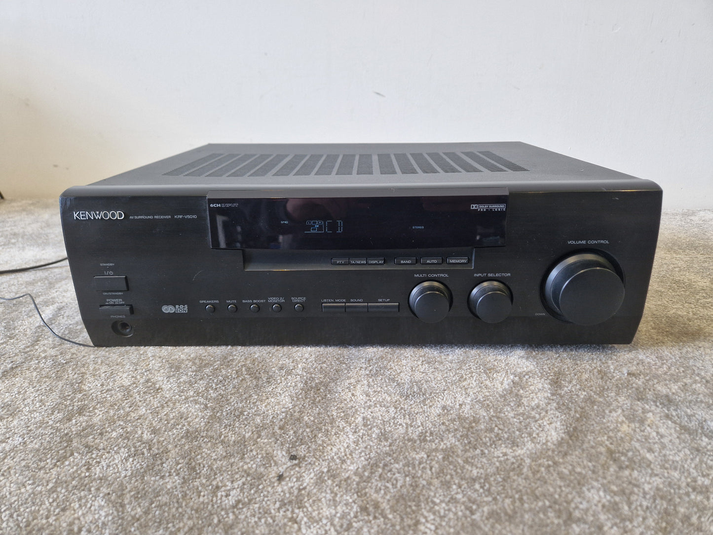 Kenwood KRF-V510 AV Receiver – Dolby Pro Logic, Multiple Inputs, 100W Per Channel – Fair