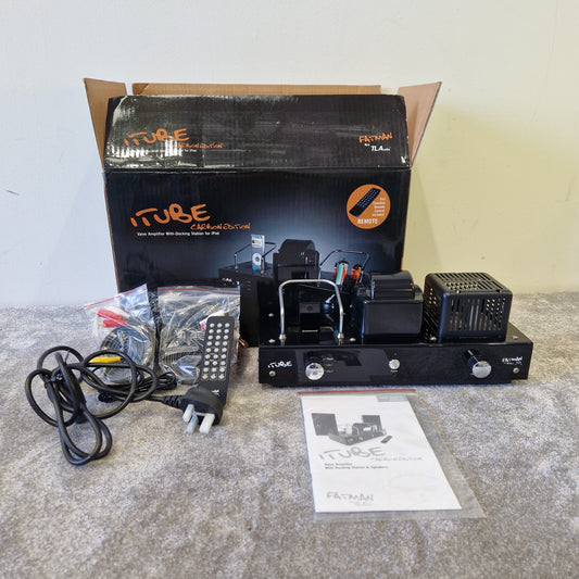 Fatman Carbon iTube Valve Amp with iPod Dock – Hybrid Tube Amplifier, Rich Analog Sound - Excellent w/ Original Box