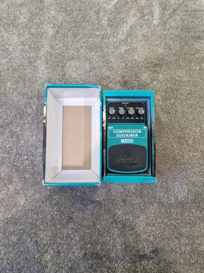 Behringer CS400 Compressor/Sustainer Pedal - Dynamic Control with Tone & Attack - Excellent w/Original Box