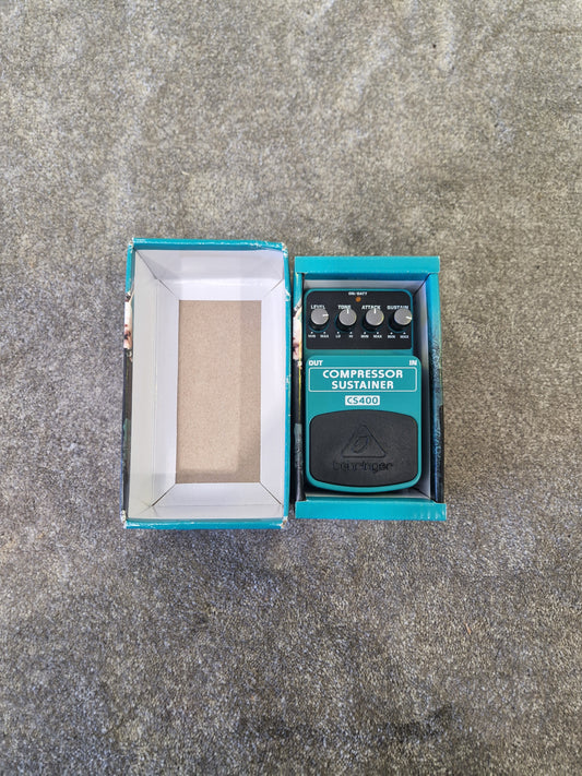 Behringer CS400 Compressor/Sustainer Pedal - Dynamic Control with Tone & Attack - Excellent w/Original Box