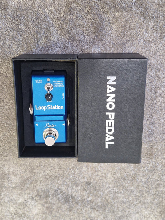 Rowin Nano Loop Station Mini Looper Pedal - 10-Min Recording with USB & Reverse Mode - Mint w/ Original Box
