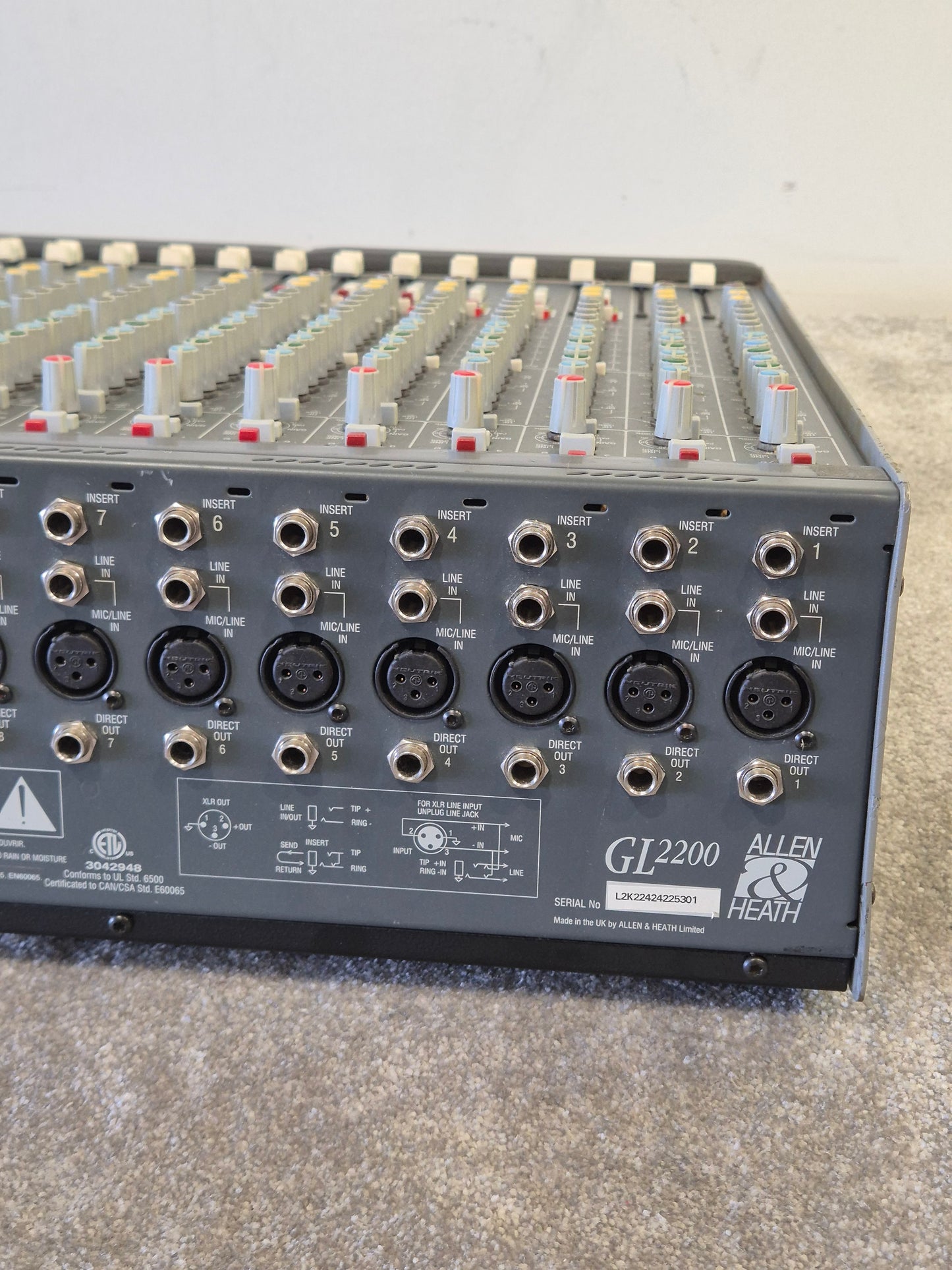 Allen & Heath GL2200 24-channel Mixing Console - 24 Channels, High-Quality Sound - Excellent w/ Lamp