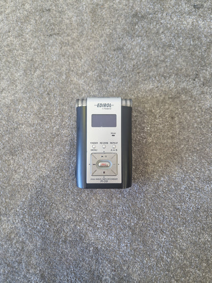 EDIROL R-09 Portable Digital Recorder + Stereo Plug-In Mic – 24-Bit WAV/MP3, USB, SD Card - Good