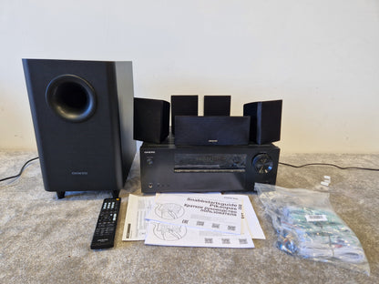 Onkyo HT-R395 - 5.1 Channel Home Cinema System Subwoofer and 4 Speakers - Excellent