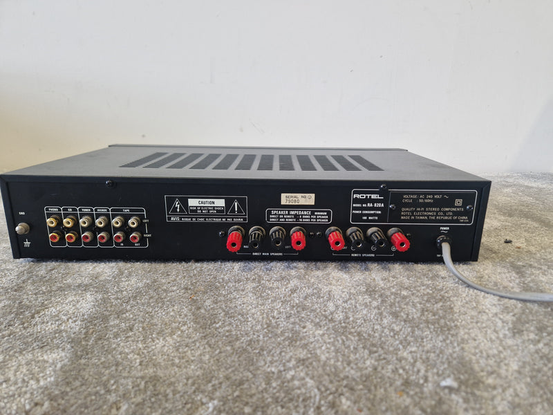 Rotel RA-820A Stereo Integrated Amplifier – Vintage Hi-Fi, 2x30W Output - Good w/ Box - Image 6