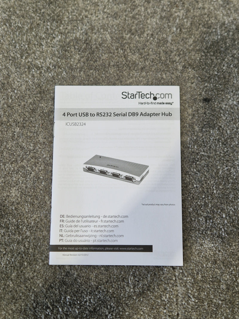 StarTech ICUSB2324 - 4 Port USB to RS232 Serial Adapter Hub - Black - Like New w/ Original Box, Cables, Driver CD, Manual - Image 8