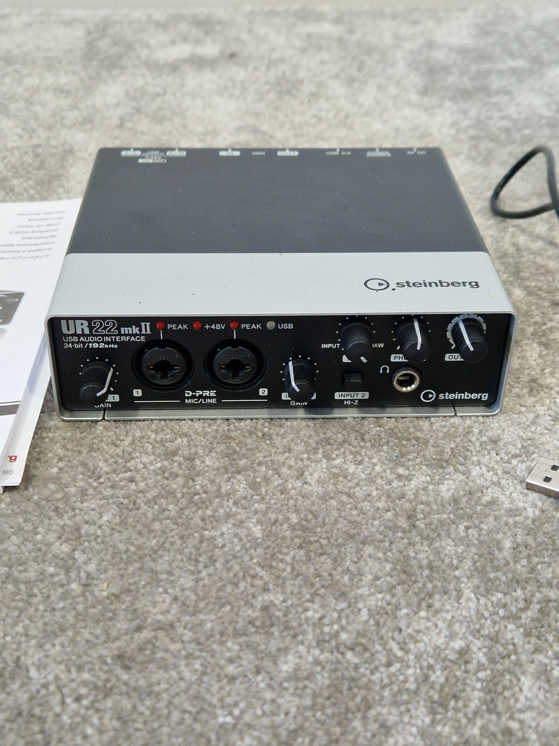 Steinberg UR22 MkII USB Audio Interface – 2x2 I/O, 24-bit/192kHz, MIDI, Original Box Included - Excellent - Image 1