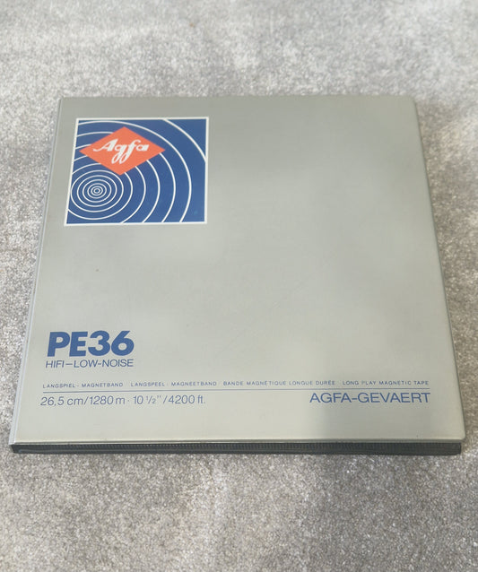 AGFA PE36 HiFi Low Noise Reel-to-Reel Tape – ¼″ 4200ft on 10.5″ Plastic Reel - Good