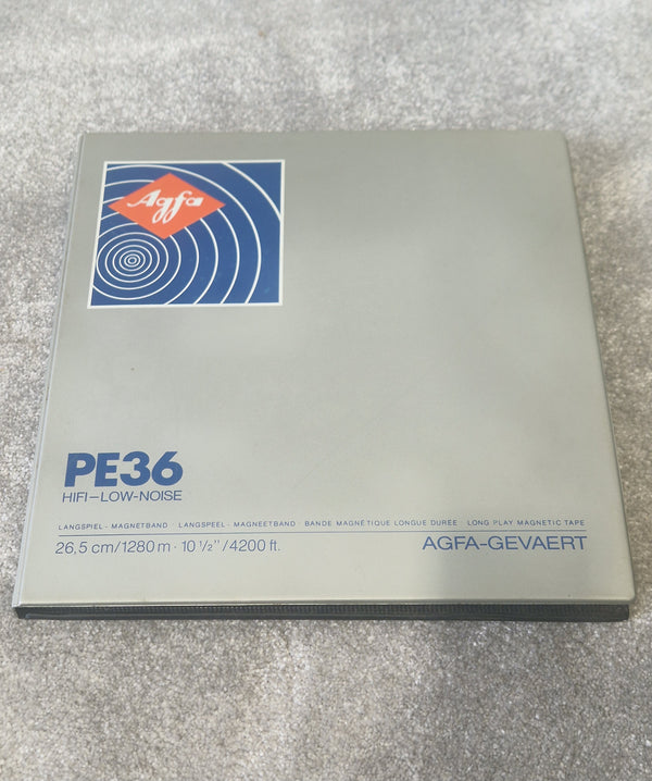 AGFA PE36 HiFi Low Noise Reel-to-Reel Tape – ¼″ 4200ft on 10.5″ Plastic Reel - Good