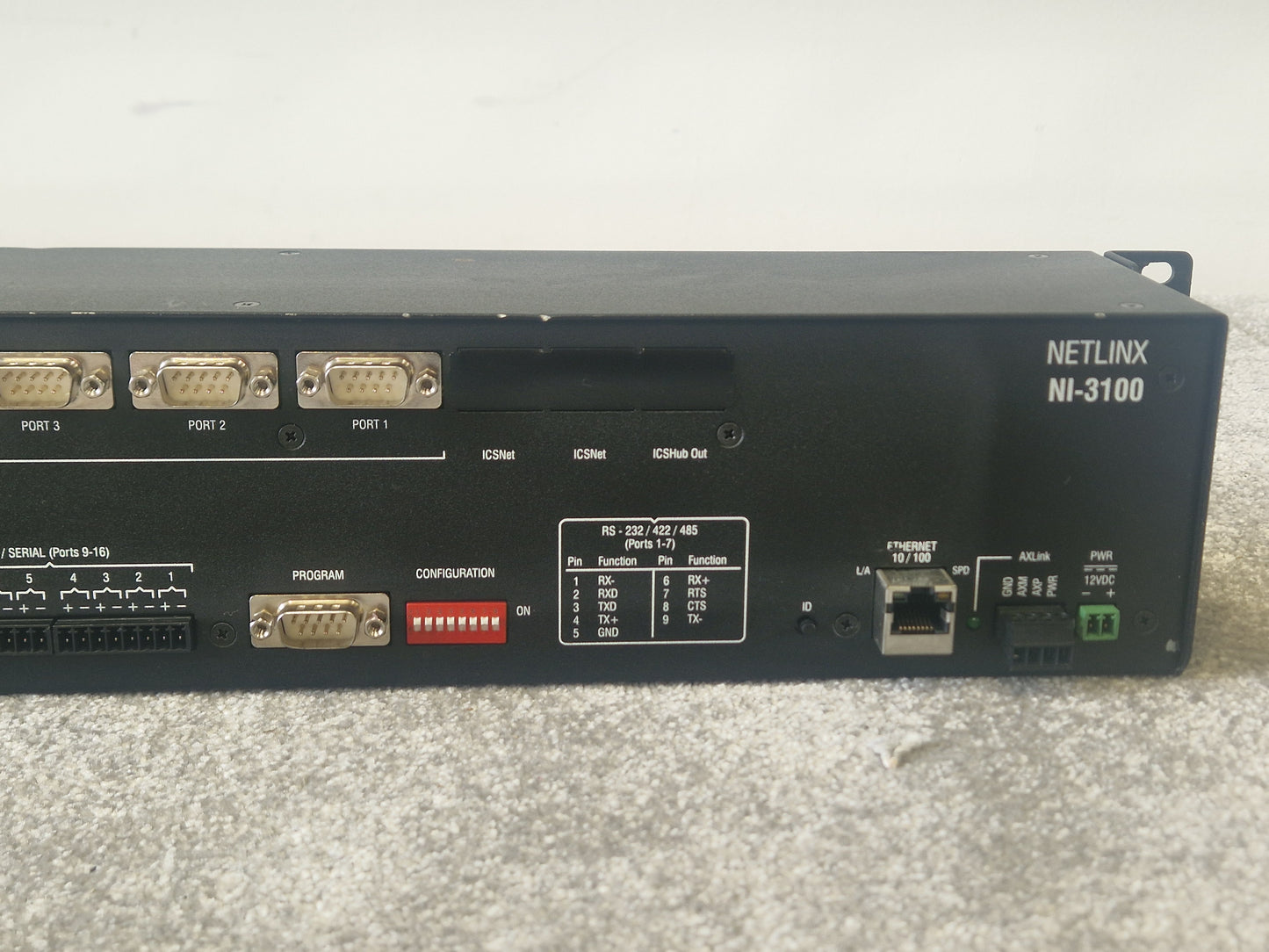 AMX NI-3100 NetLinx Integrated Controller – RS-232/IR/Relay I/O, Ethernet, Rackmount - Good