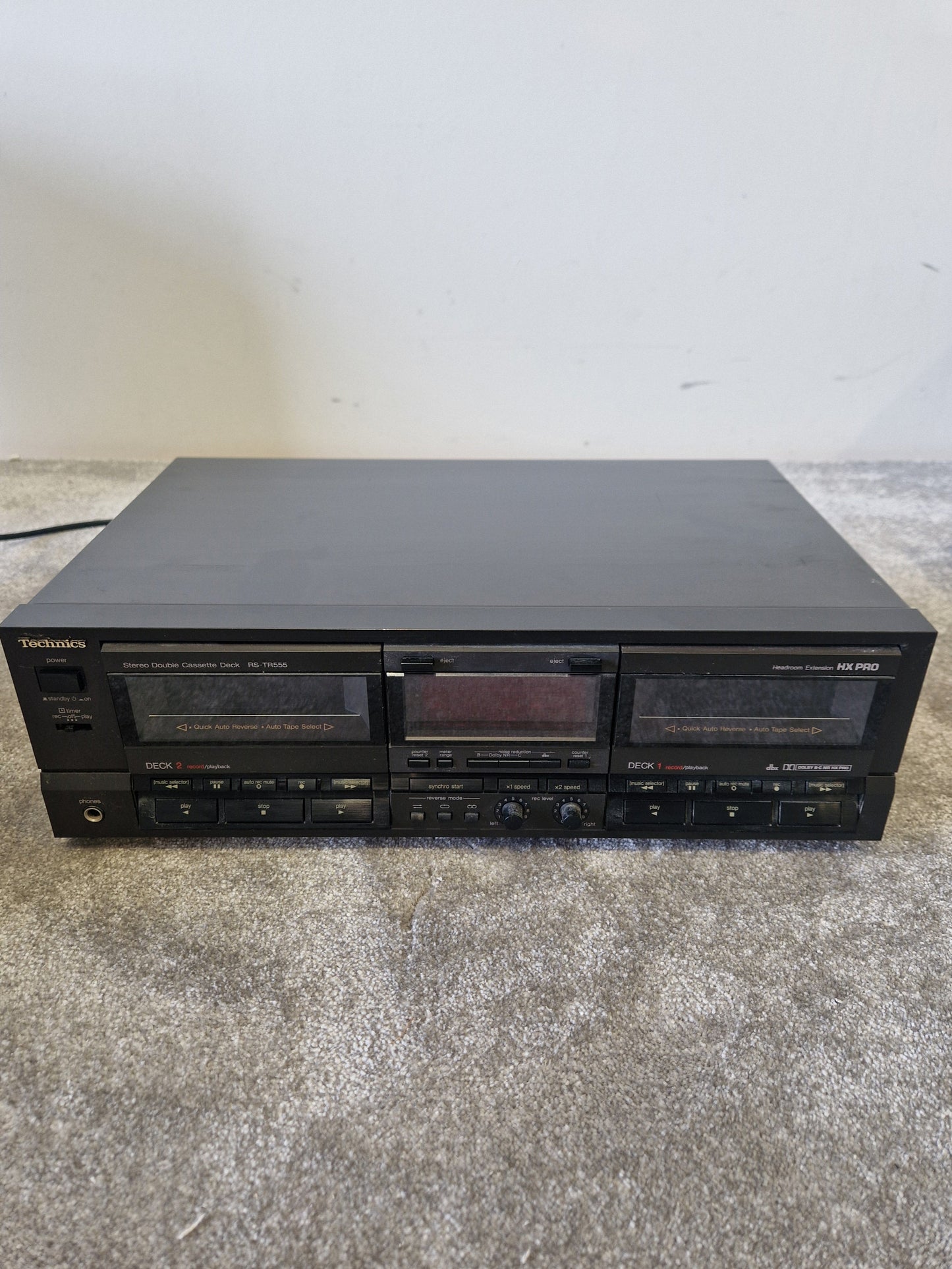 Technics RS-TR555 Dual Cassette Deck – Auto Reverse, Dolby HX Pro - Excellent