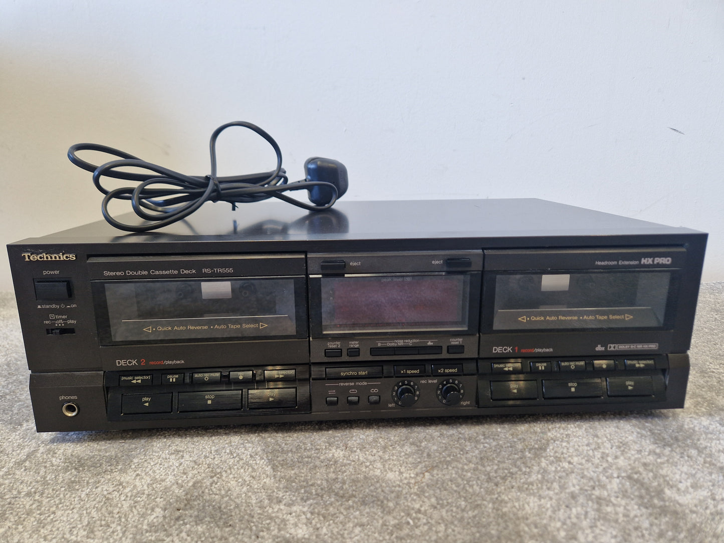 Technics RS-TR555 Dual Cassette Deck – Auto Reverse, Dolby HX Pro - Excellent
