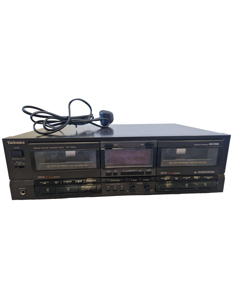 Technics RS-TR555 - Dual Cassette Deck - Spares or Repair w/ Power Supply - Image 1