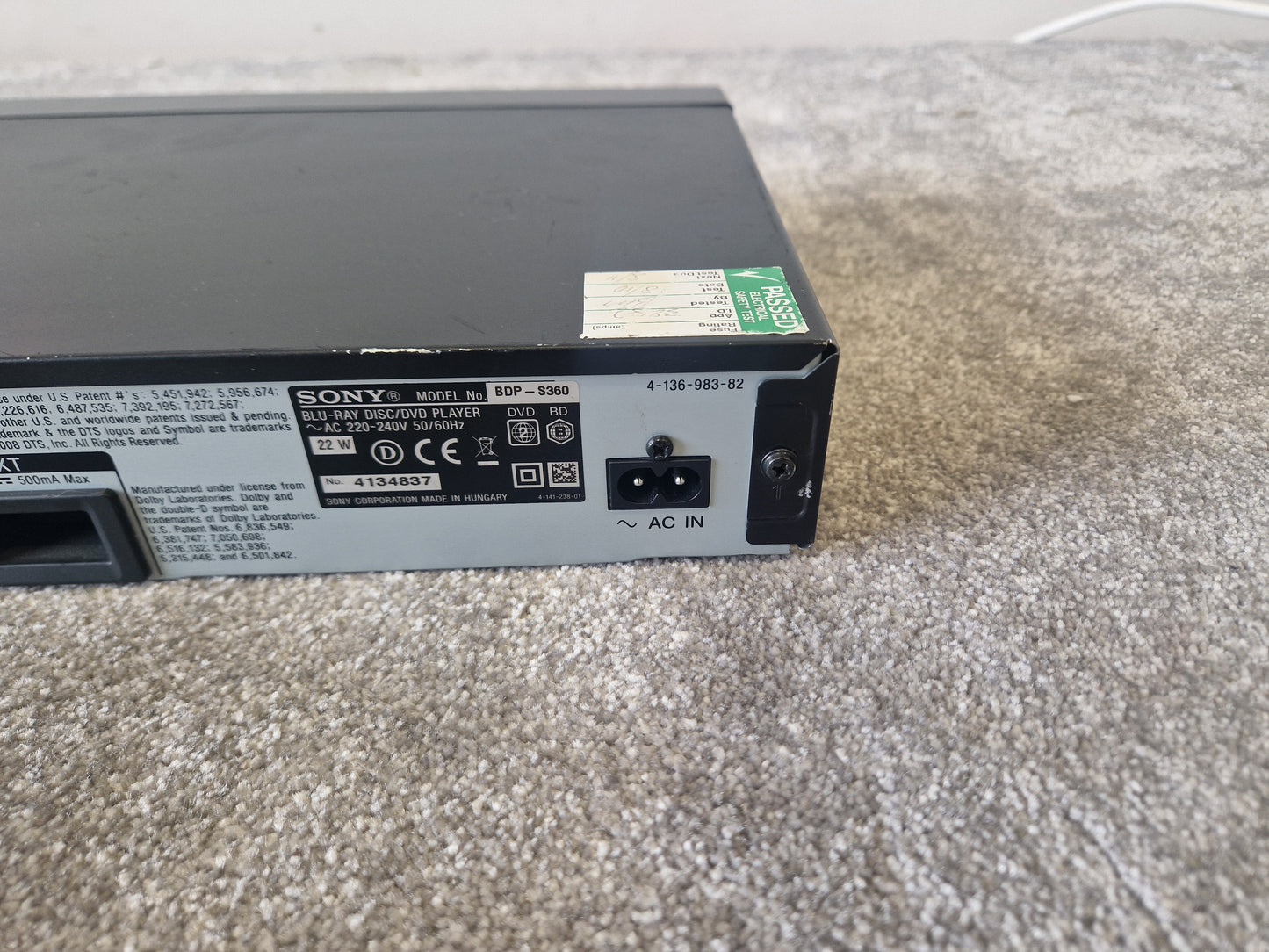 Sony BDP-S360 – Blu-ray Playback & HDMI Output – Very Good