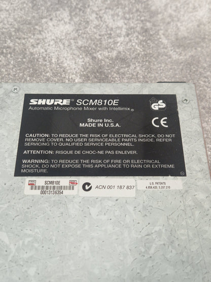 SHURE SCM810E Automatic Microphone Mixer  – 8 Channel Mixing & Noise Reduction – Good