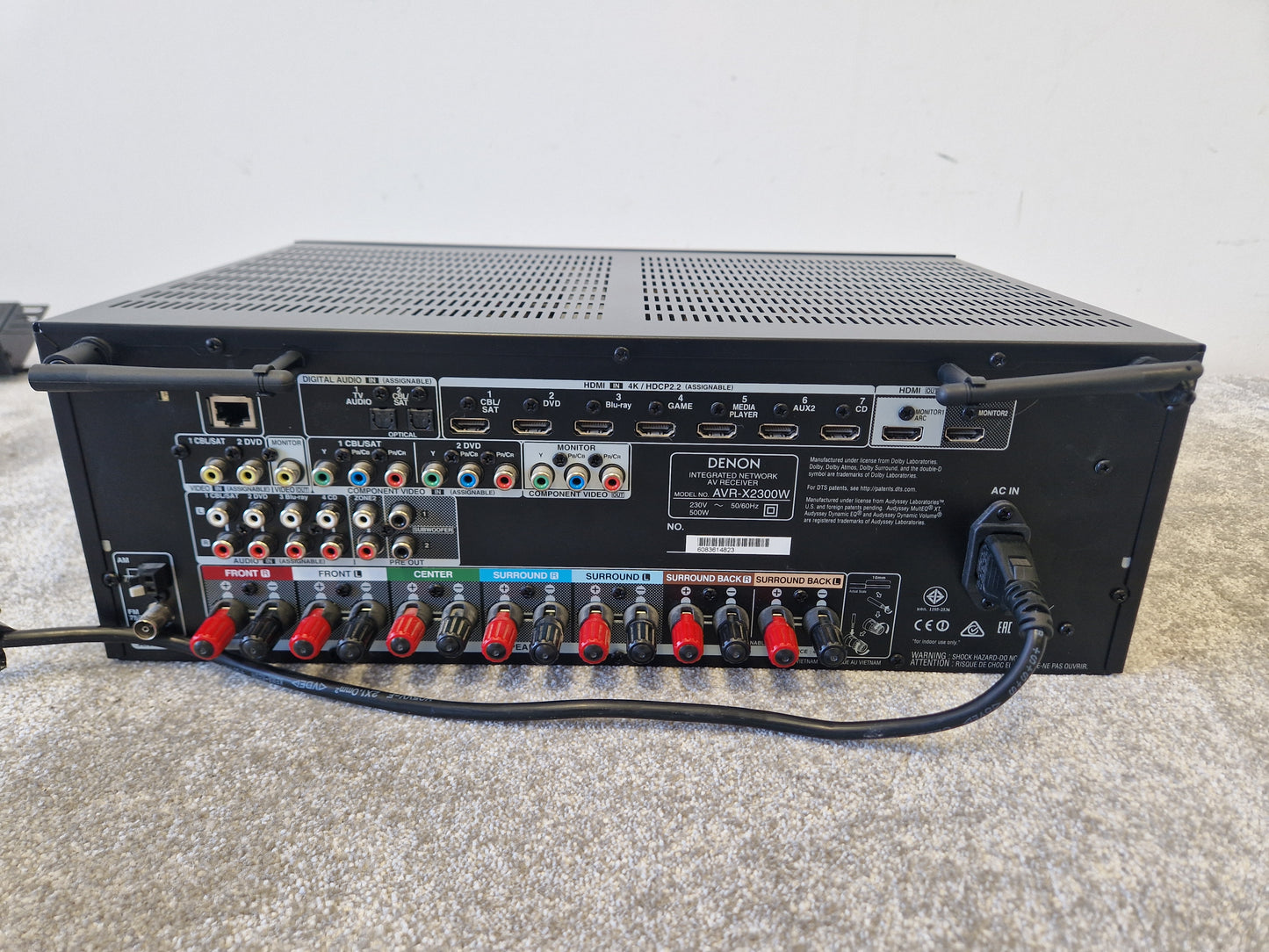 Denon AVR-X2300W AV Receiver – Dolby Atmos & 4K HDMI – Excellent