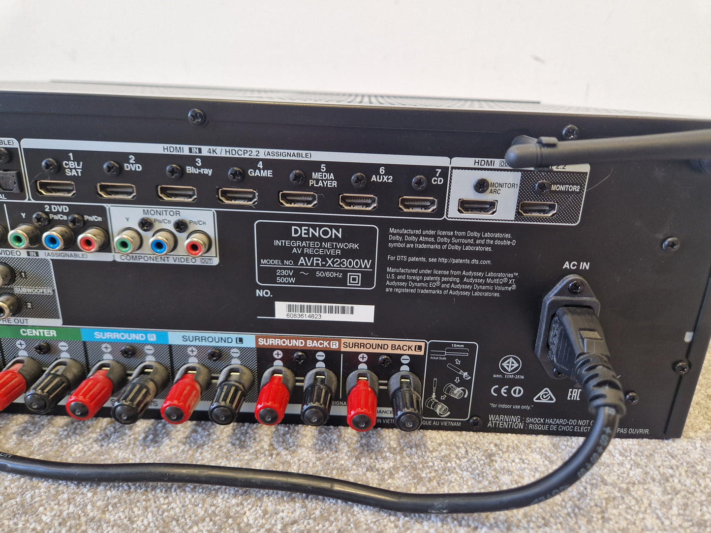 Denon AVR-X2300W AV Receiver – Dolby Atmos & 4K HDMI – Excellent