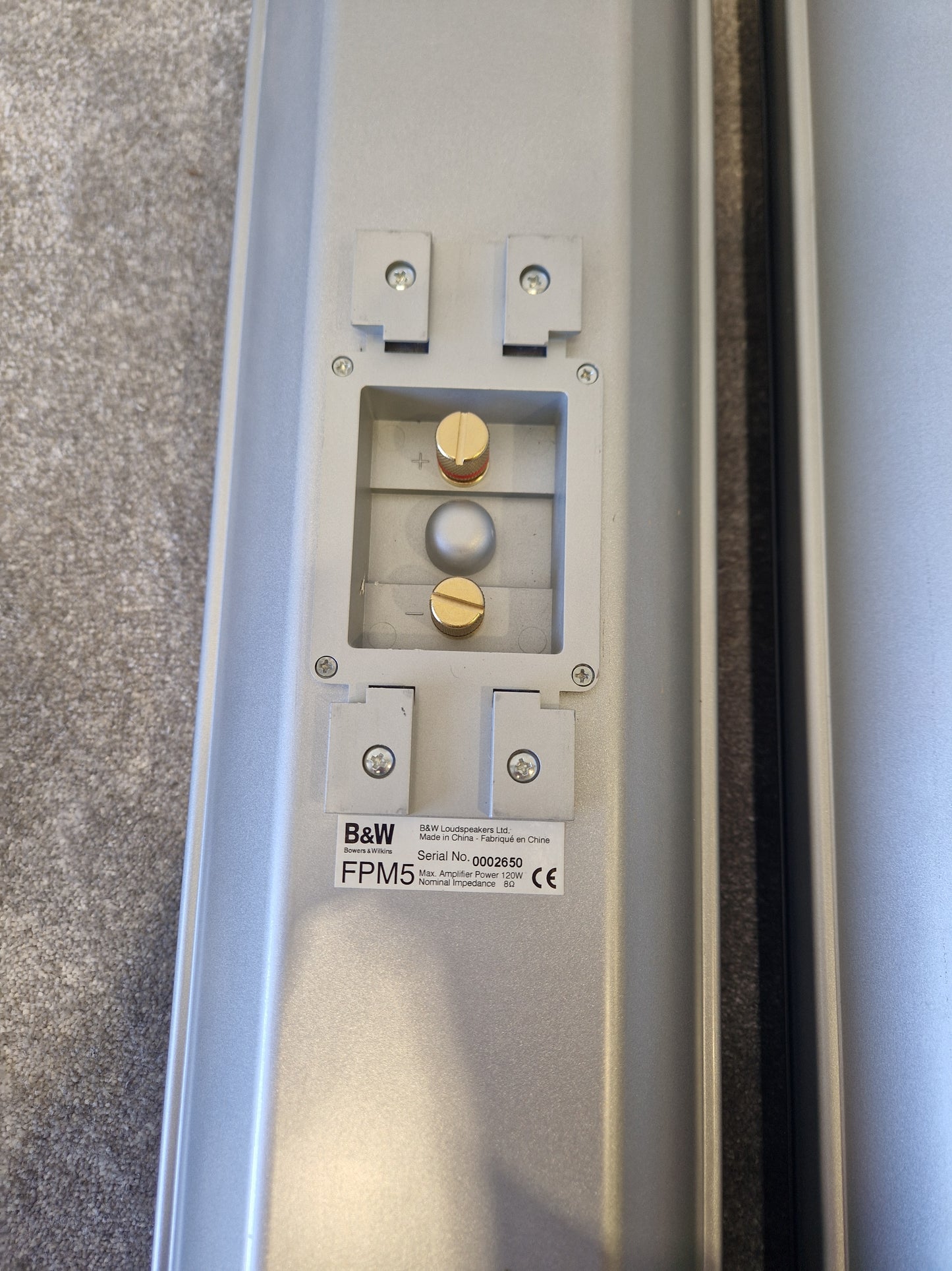 Bowers & Wilkins FPM5 On-Wall Speakers (Pair) – Kevlar Drivers & Slim Profile Pair – Very Good