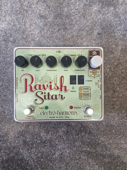 Electro-Harmonix Ravish Sitar Pedal – Polyphonic Sitar Emulator – Excellent w/ Manual & Original Box
