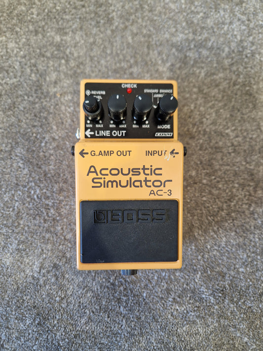 Boss AC-3 Acoustic Simulator – COSM Modeling & Built-In Reverb – Excellent w/ Original Box