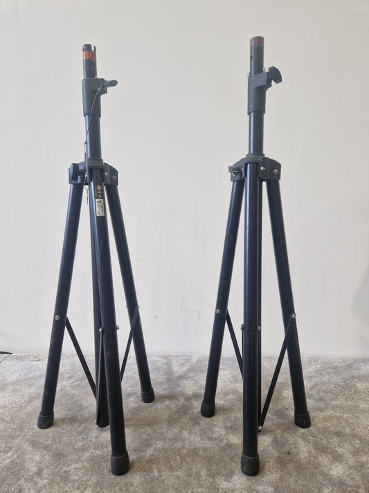 QTX Speaker Stand Tripod Pair – Adjustable Height – Good