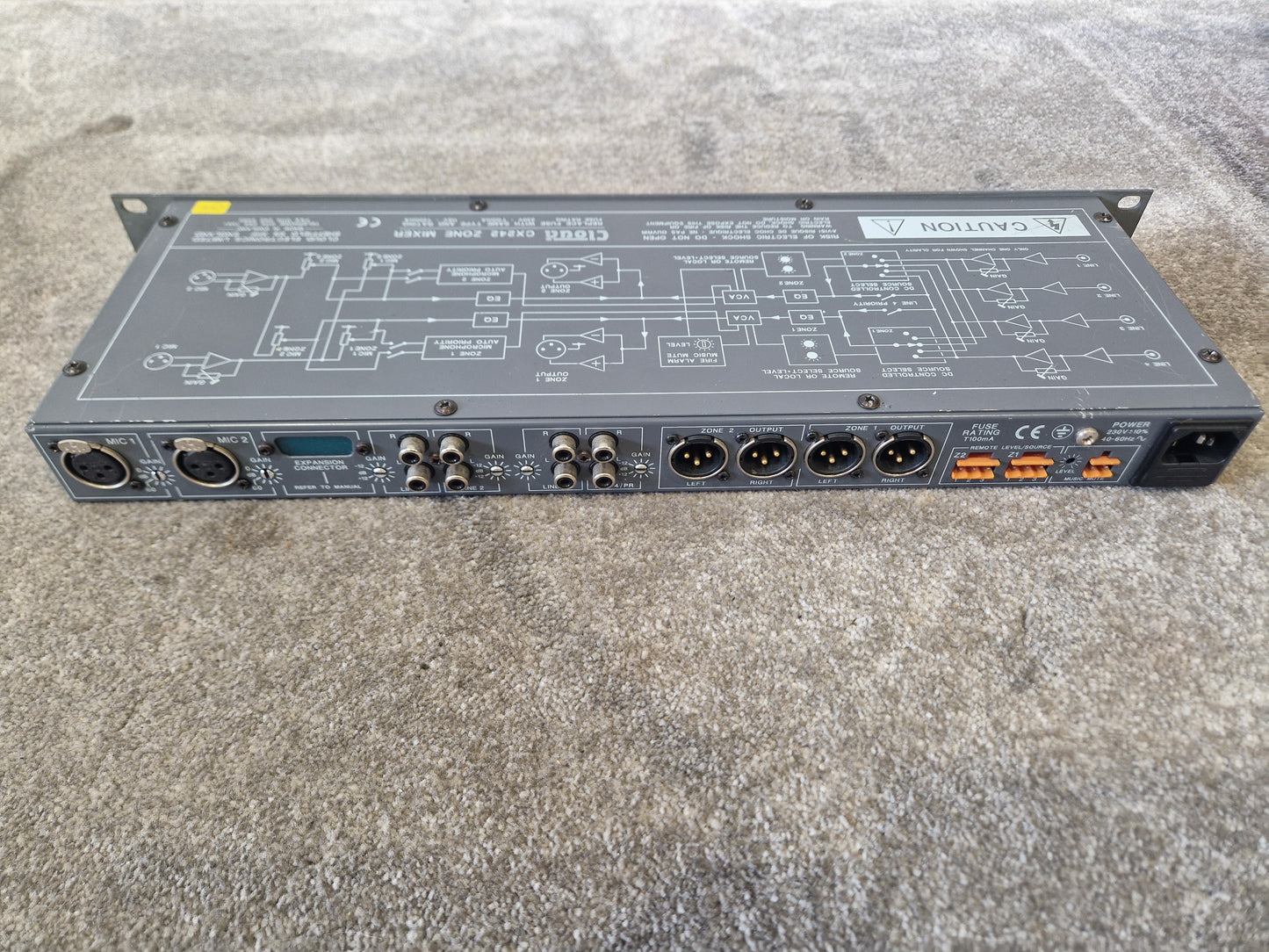 Cloud CX242 Zone Mixer – 4-Zone Audio Control – Missing Front Panel – Very Good
