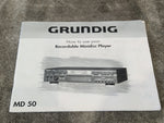 Grundig MD 50 MiniDisc Player/Recorder – Built-In Power Cable – Good w/ Manual - Image 12