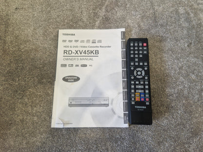 Toshiba RD-XV45 DVD/VHS/HDD Recorder – Remote & Manual – Very Good