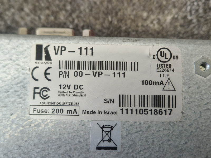 Kramer VP-111 High-Resolution Video Distribution Amp – Untested – Good - Image 5