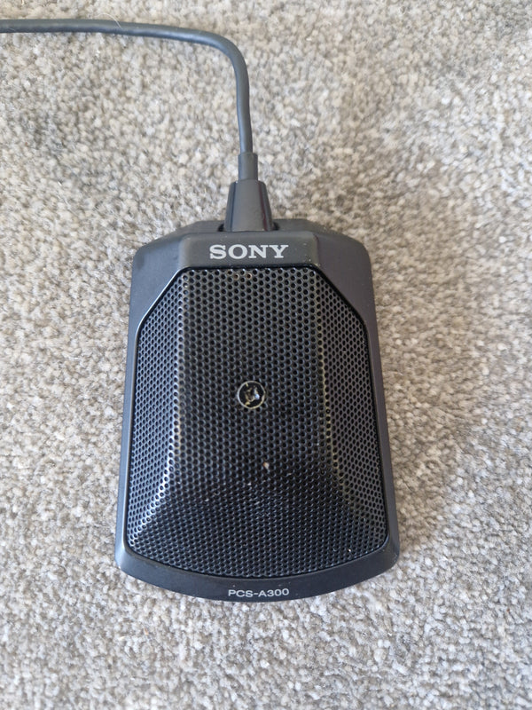 Sony PCS-A300 Microphone – Unidirectional Table Mic – Good Condition w/ Unbranded Case