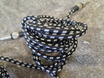 5M Black & White Patterned Guitar Cables Pair – Noise-Resistant Shielding – Excellent - Image 3