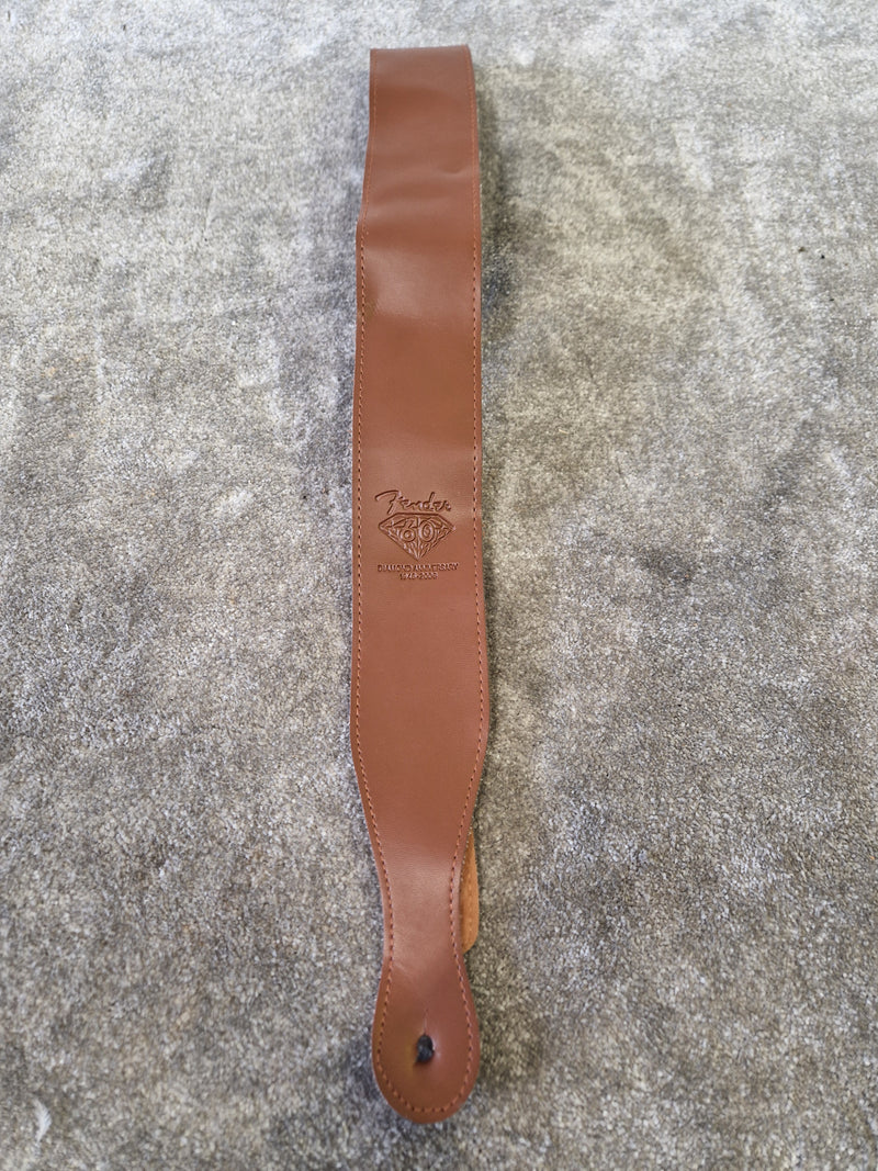 Fender 60th Diamond Anniversary Strap – Brown Leather – Excellent - Image 3