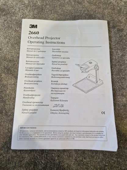 3M 2660 Overhead Projector – Portable AV Unit – Good w/ Gig Bag