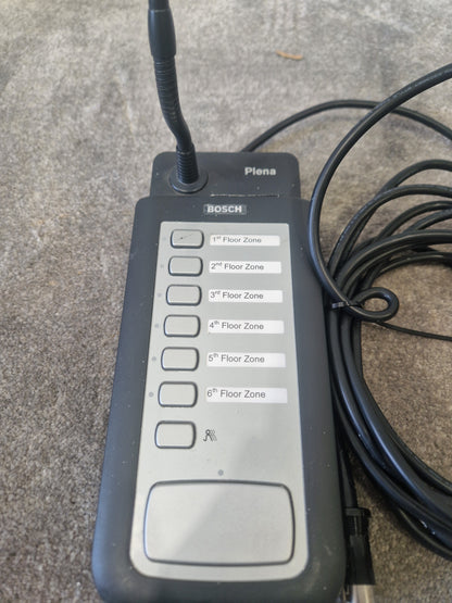 Bosch Plena LBB1946/00 Call Station – 6-Zone Paging Microphone, Metal Base – Very Good
