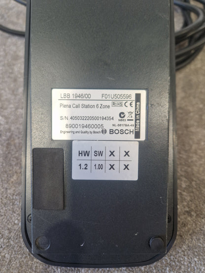 Bosch Plena LBB1946/00 Call Station – 6-Zone Paging Microphone, Metal Base – Very Good