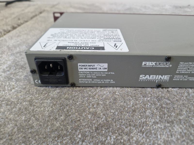 Sabine FBX1020 Feedback Exterminator – 20-Bit DSP – 10 Constant Q Filters – Good - Image 4